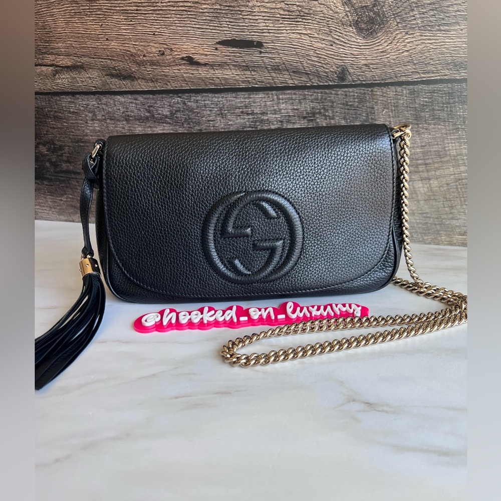 SOLD elsewhere posted Gucci SoHo Chain Black Leather Shoulder Bag Crossbody